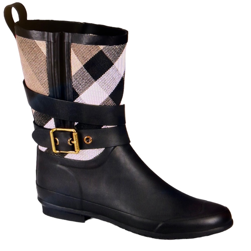 Burberry Holloway Canvas Rain Boots Size 37